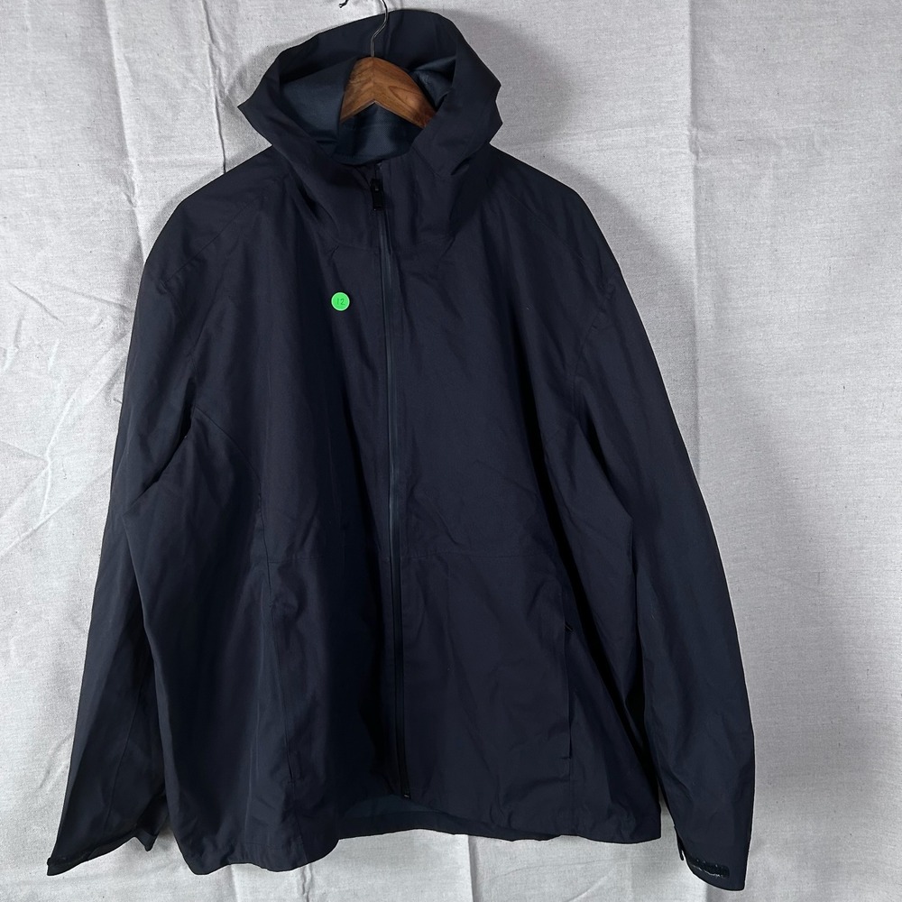 Mercer+Mettle Mens 3XL Black Hooded Rain‎ Jacket Microsoft Logo Full Zip MM700